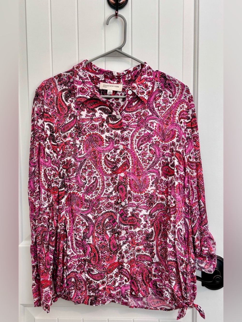Jones New York Pink Paisley Button-Down Shirt